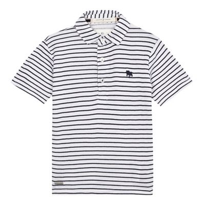 Boys' white striped polo shirt
